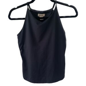 B.Y.B.B. By Susan Lawrence Black Slight V Neck Sleeveless Racerback Top S